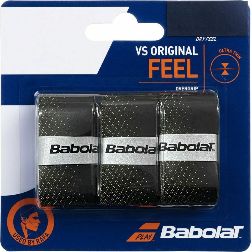 Teniszütő grip BABOLAT VS ORIGINAL FEEL  Fekete sárga Spartan