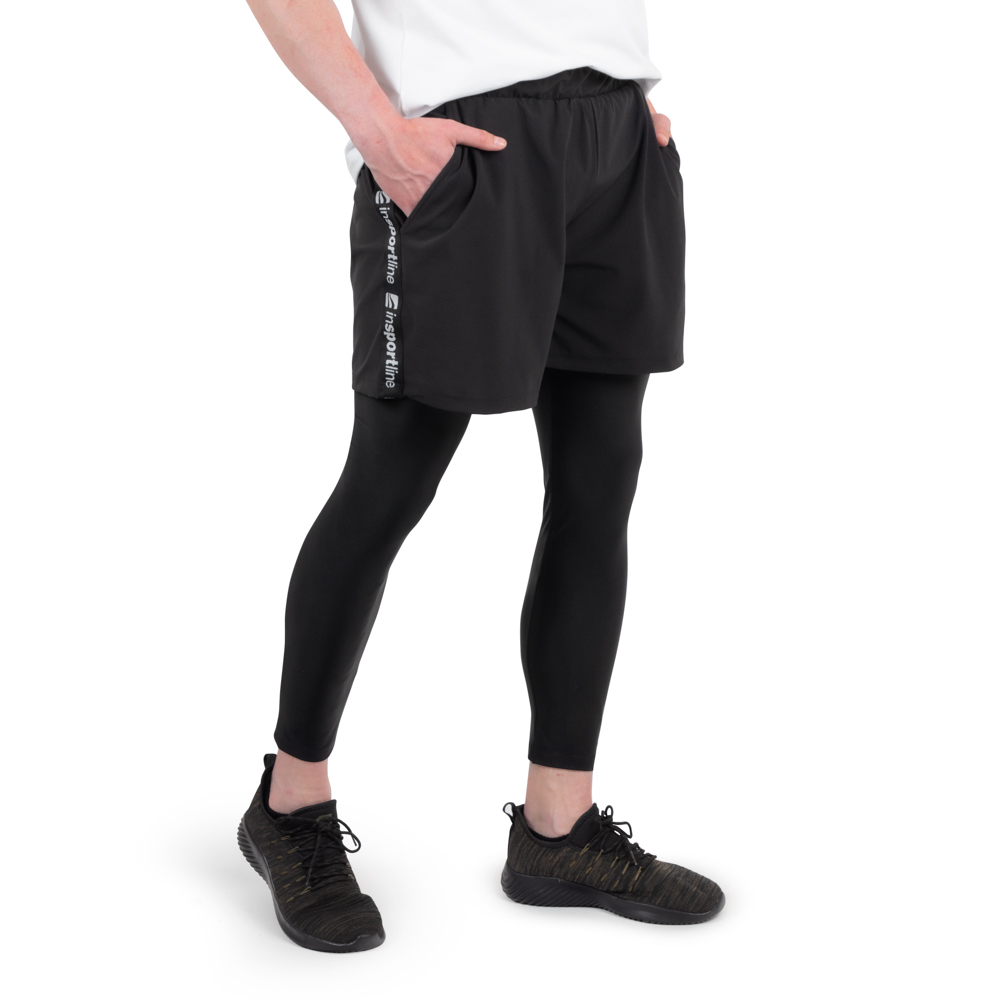 Férfi leggings 2in1 inSPORTline Closefit  fekete  3XL  standard Insportline