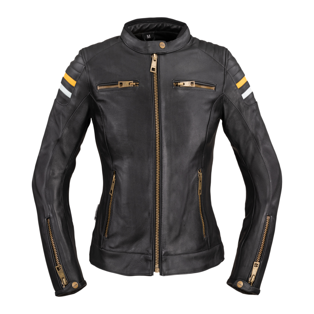 Női motoros bőrkabát W-TEC Stripe Lady  fekete  3XL W-tec