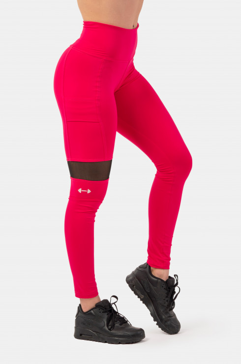 Nebbia leggings Sporty magas derékkal és oldalzsebbel  pink  M Nebbia
