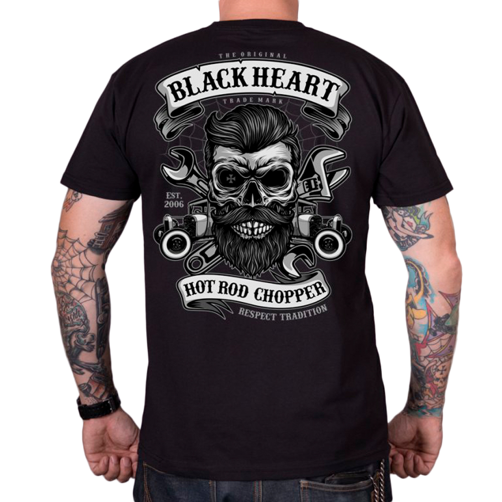 Póló BLACK HEART Respect Tradition  fekete  M Black heart