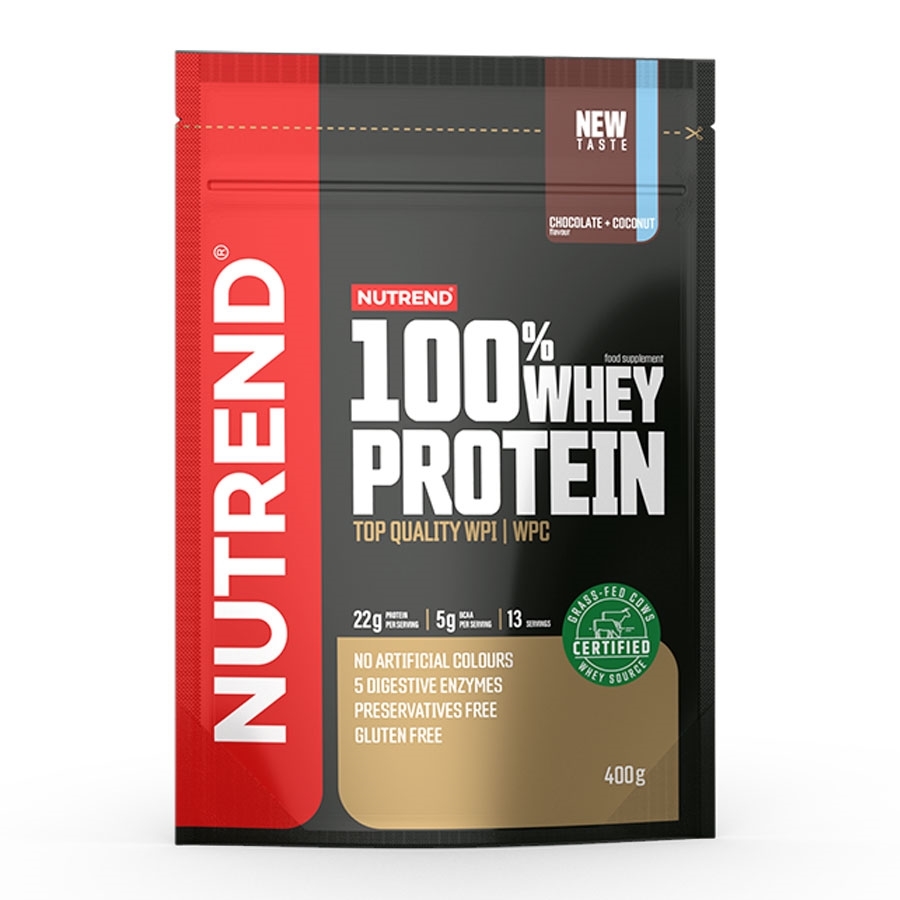 Por koncentrátum Nutrend 100% WHEY Protein 400g  eper Nutrend
