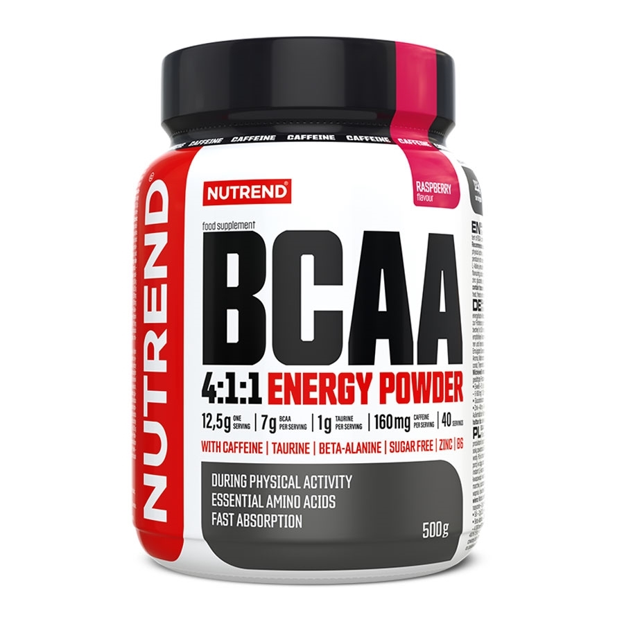 Aminosavak Nutrend BCAA 4:1:1 Energy Powder 500g  narancs Nutrend