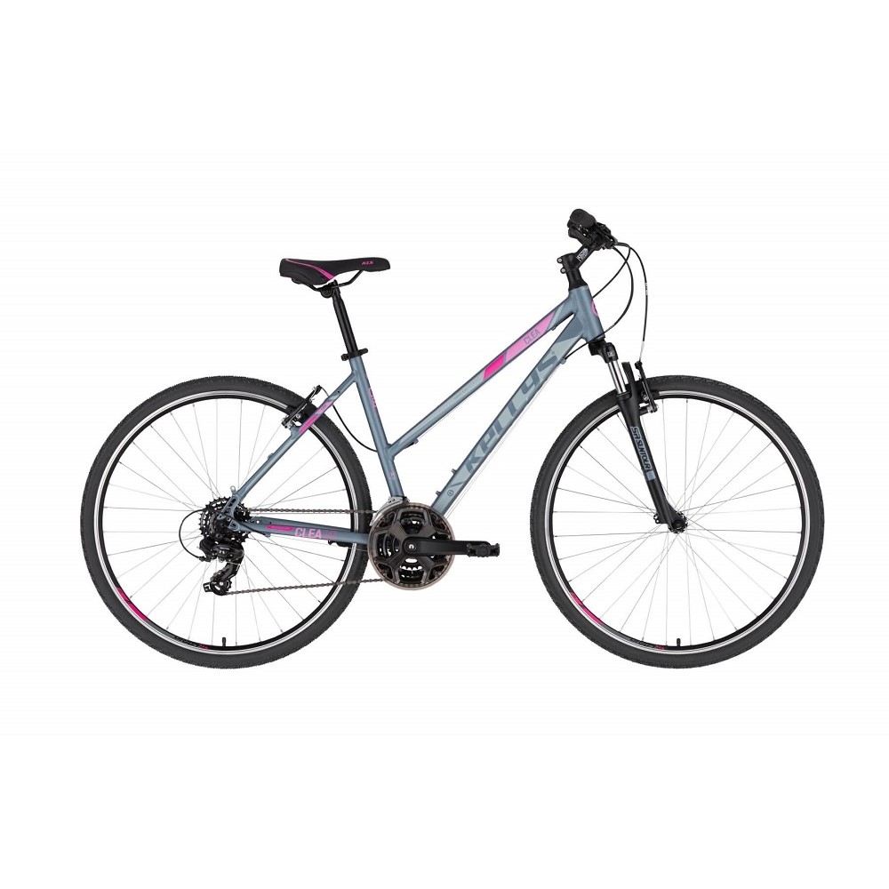 Női cross kerékpár KELLYS CLEA 10 28" - 2021  Szürke rózsaszín Kellys