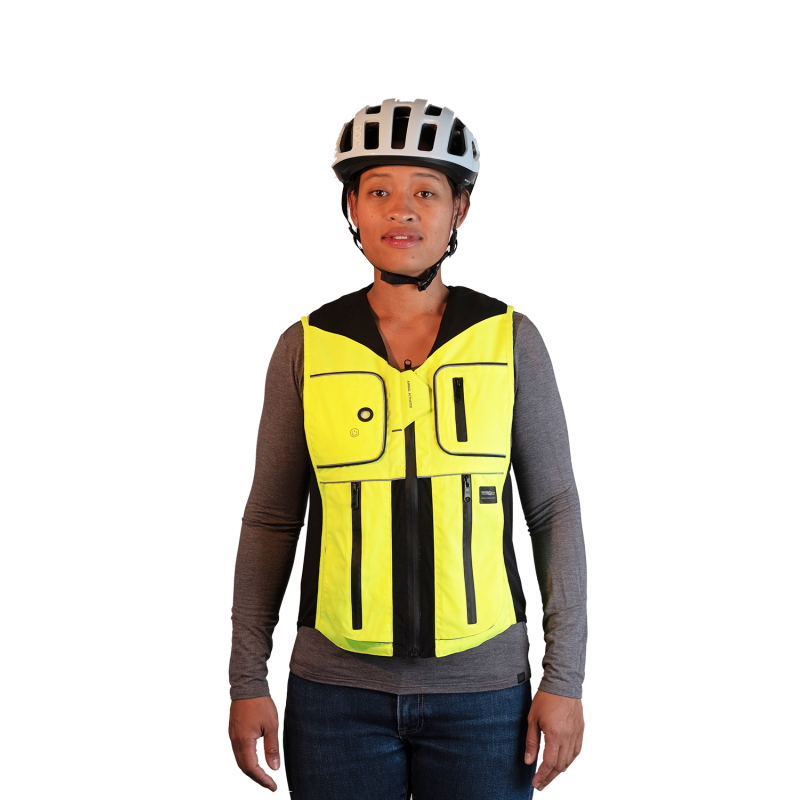 Légzsákos kerékpáros mellény Helite B'Safe  zöldes-sárga  XL Helite