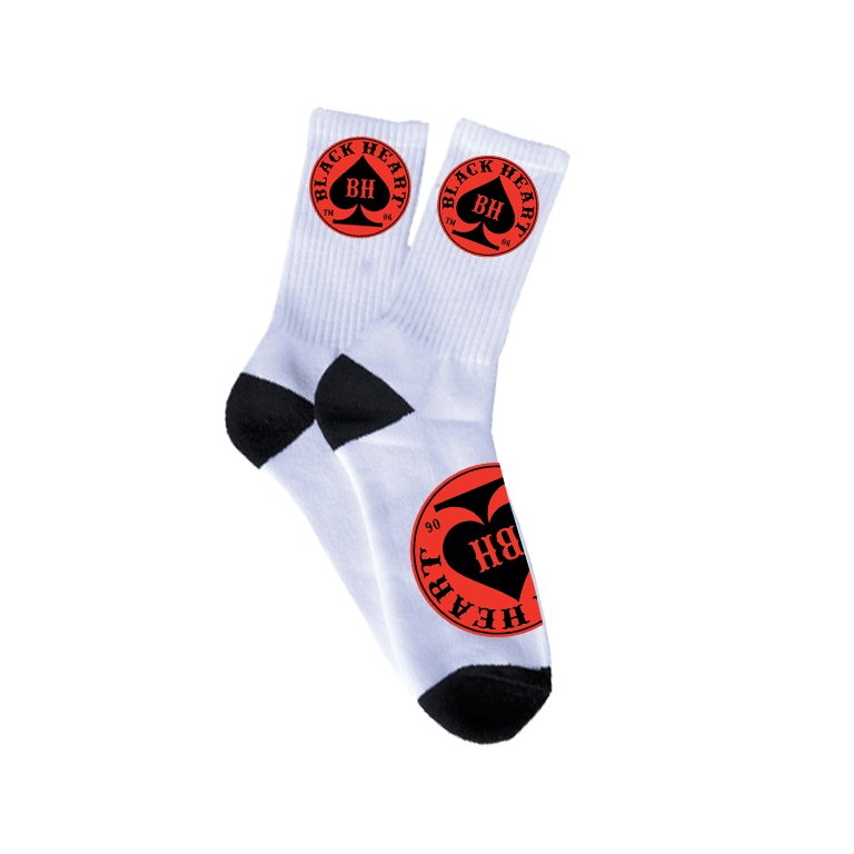 Zokni BLACK HEART Red Ace Socks  fehér-fekete-piros  10-11 Black heart