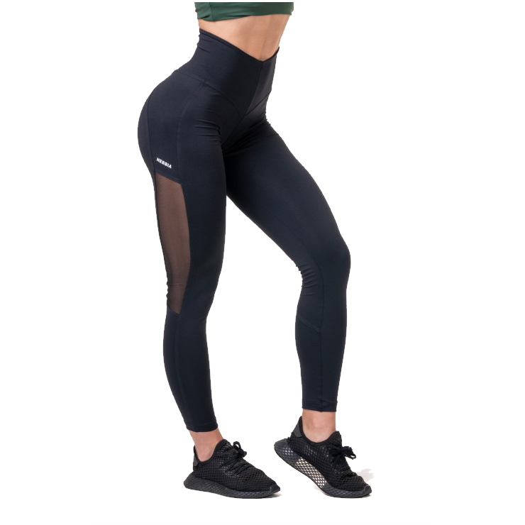 Női leggings magas derékkal Nebbia Mesh 573  fekete  S Nebbia