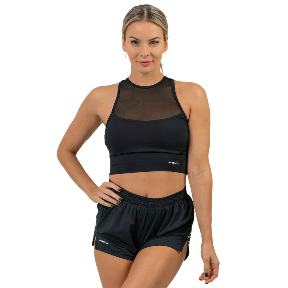 Párnázott sportmelltartó Nebbia FIT Activewear 437  L  fekete Nebbia