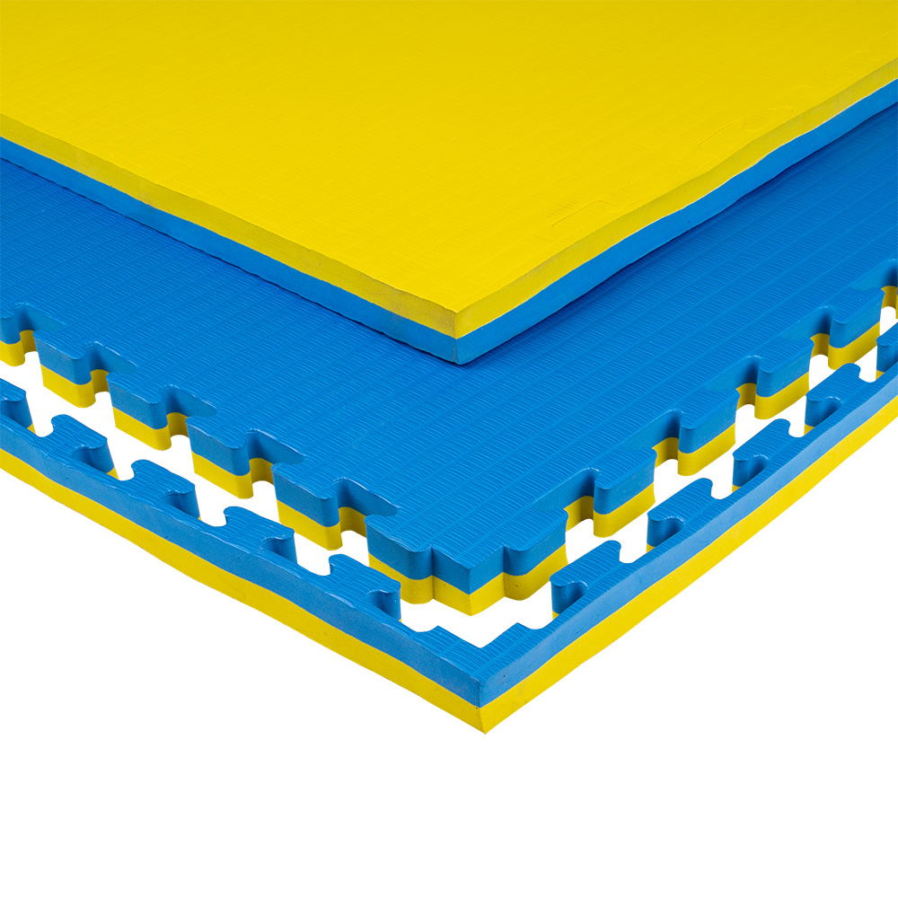 Puzzle tatami szőnyeg inSPORTline Malmeida 100x100x4 cm  kék-sárga Insportline