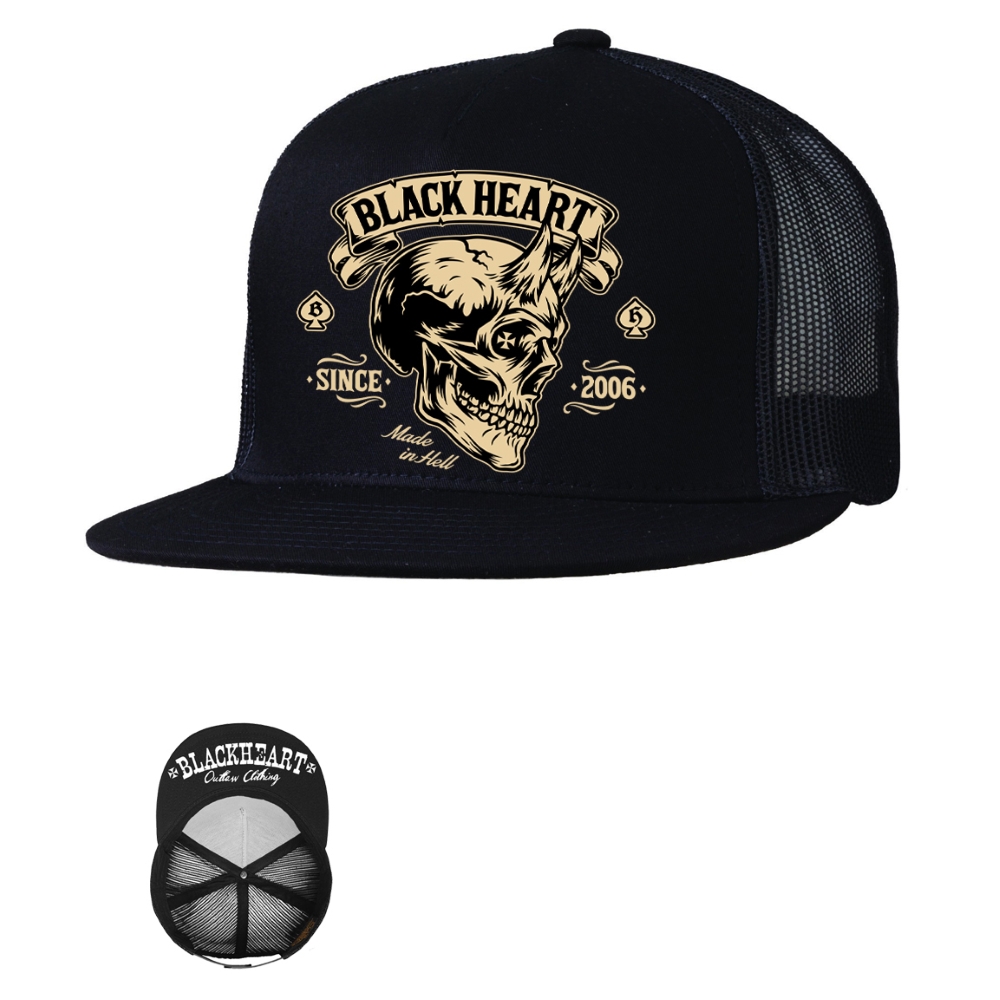 Snapback BLACK HEART Devil Skull Trucker  fekete Black heart