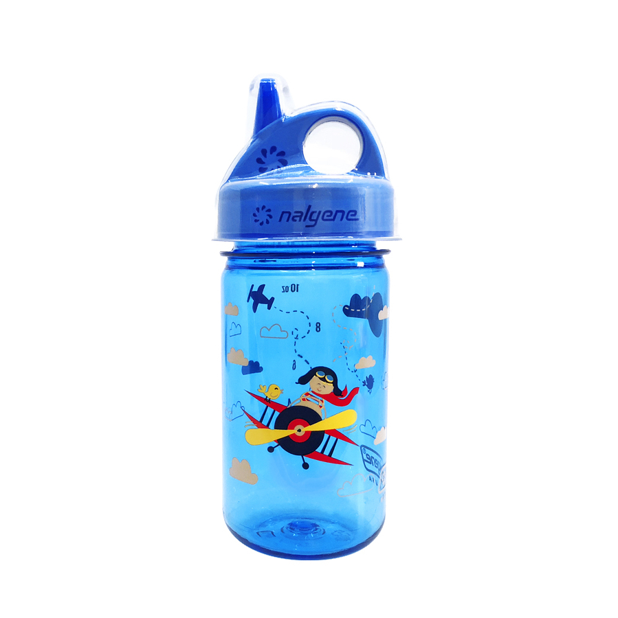 Gyerek kulacs NALGENE Grip'n Gulp 350 ml 2023  Blue Biplane Nalgene