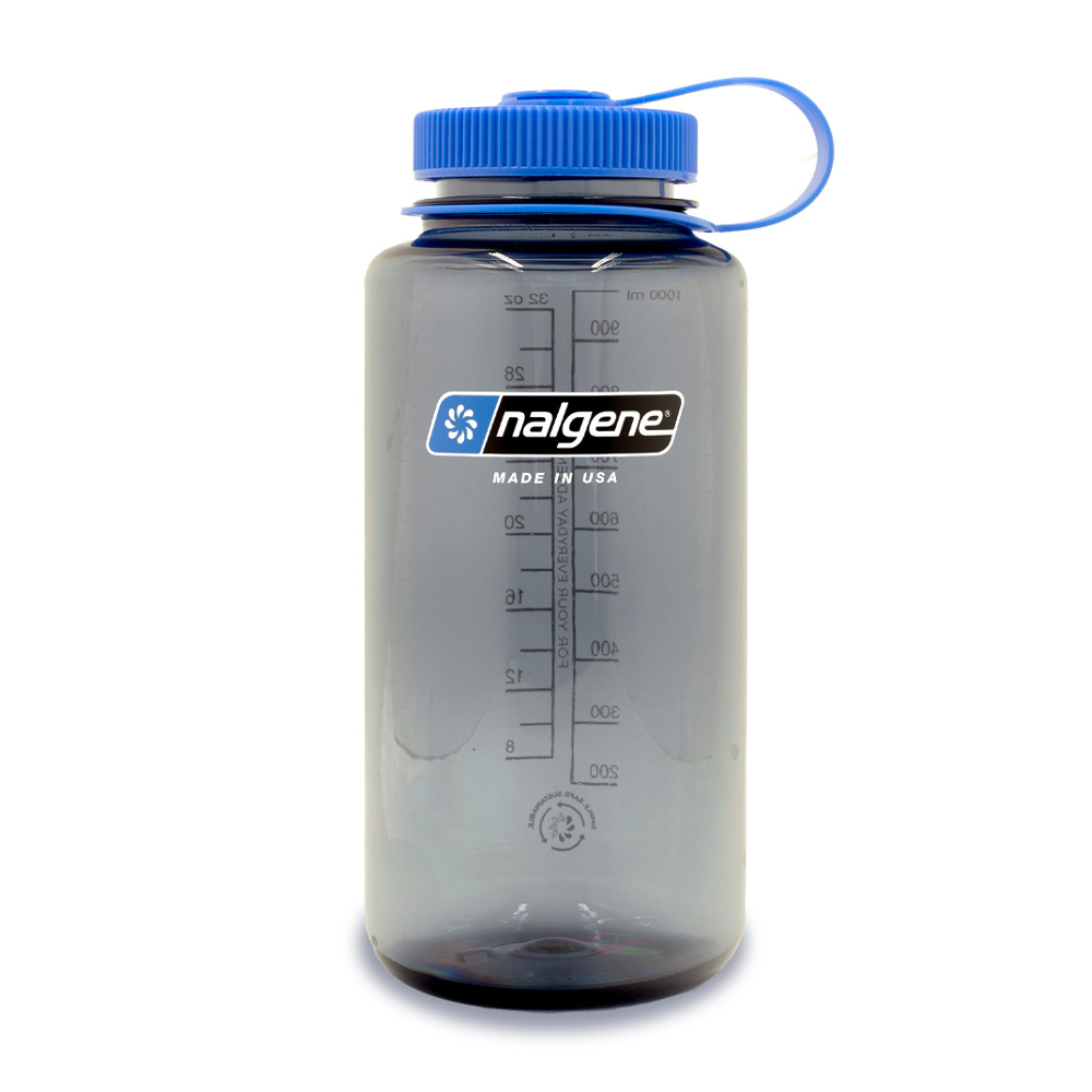 Outdoor kulacs NALGENE Wide Mouth Sustain 1l  Szürke kék kupakkal Nalgene