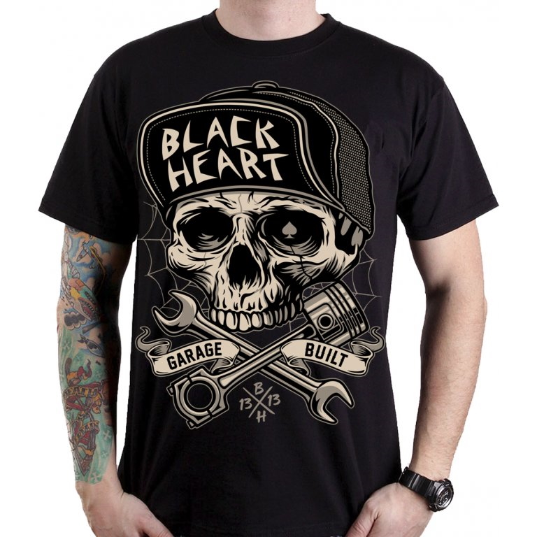 Póló BLACK HEART Garage Built  XL  fekete Black heart