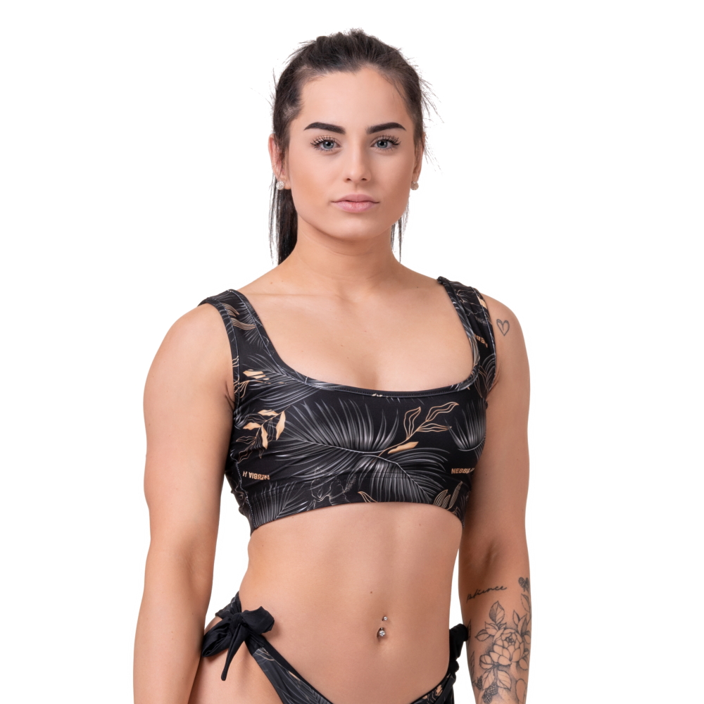 Bikini top Nebbia Miami Sporty Bralette 554  S  Vulkanikus Fekete Nebbia