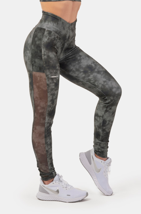 Nebbia ECO terepszínű zöld hálós leggings "Breathe"  L Nebbia