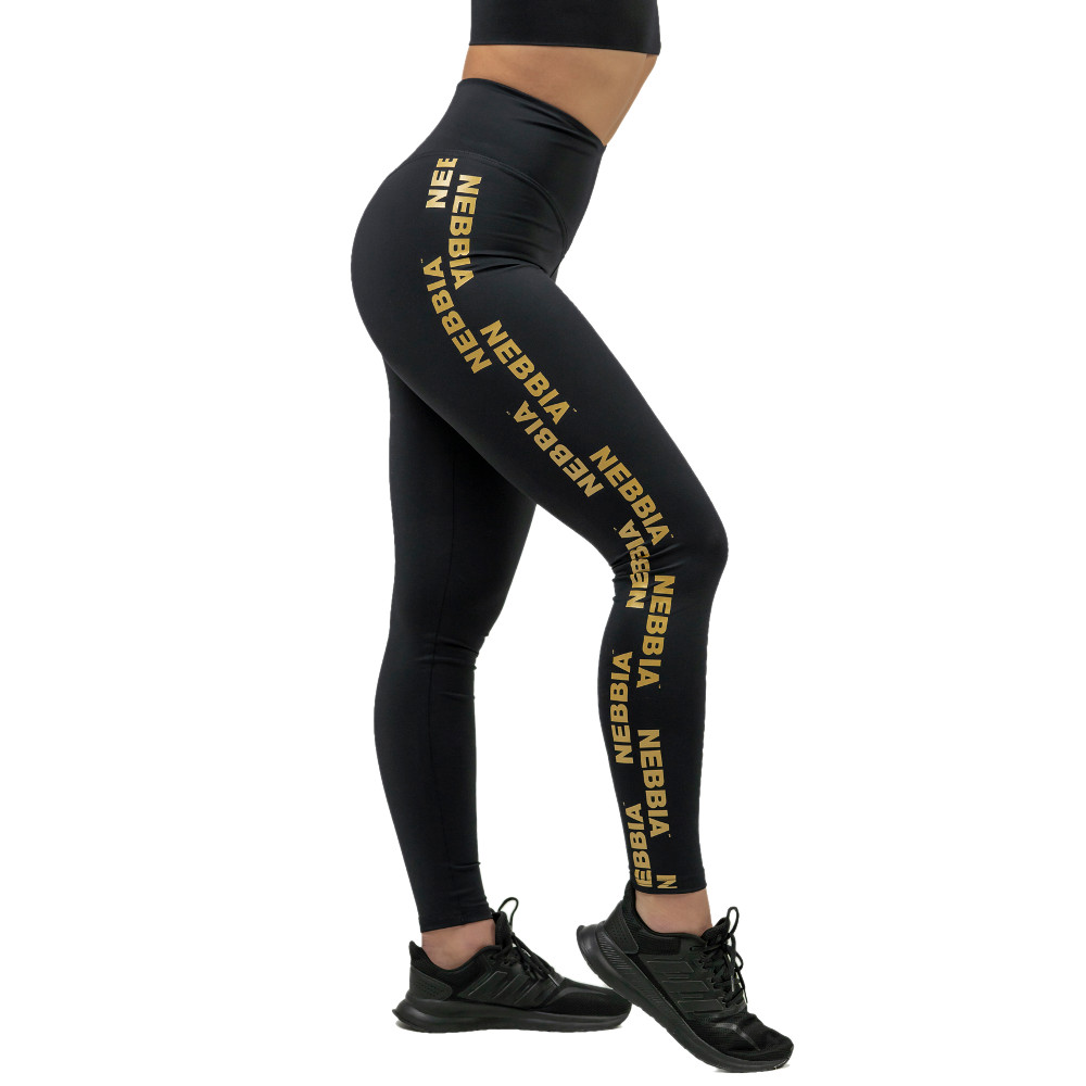 Női magas derekú leggings Nebbia INTENSE Iconic 834  fekete/arany Nebbia