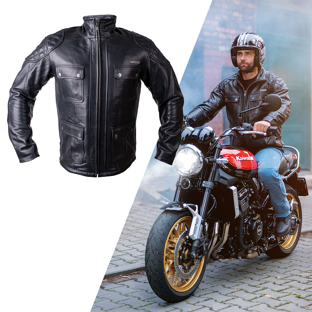 Bőr motoros kabát W-TEC Valebravo  fekete  3XL W-tec