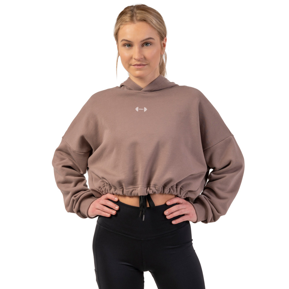 Laza crop melegítőfelső Nebbia Iconic 421  Barna  M/L Nebbia