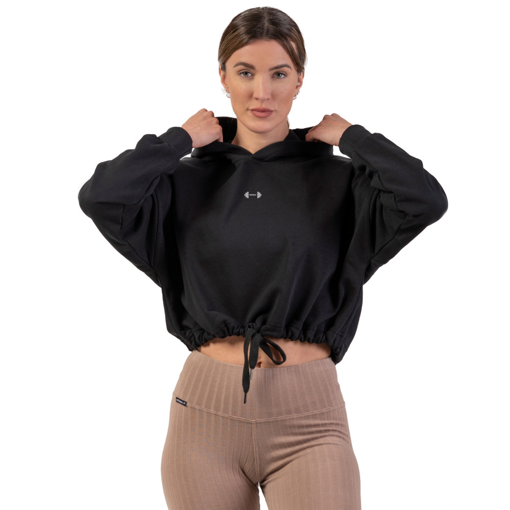 Laza crop melegítőfelső Nebbia Iconic 421  fekete  M/L Nebbia