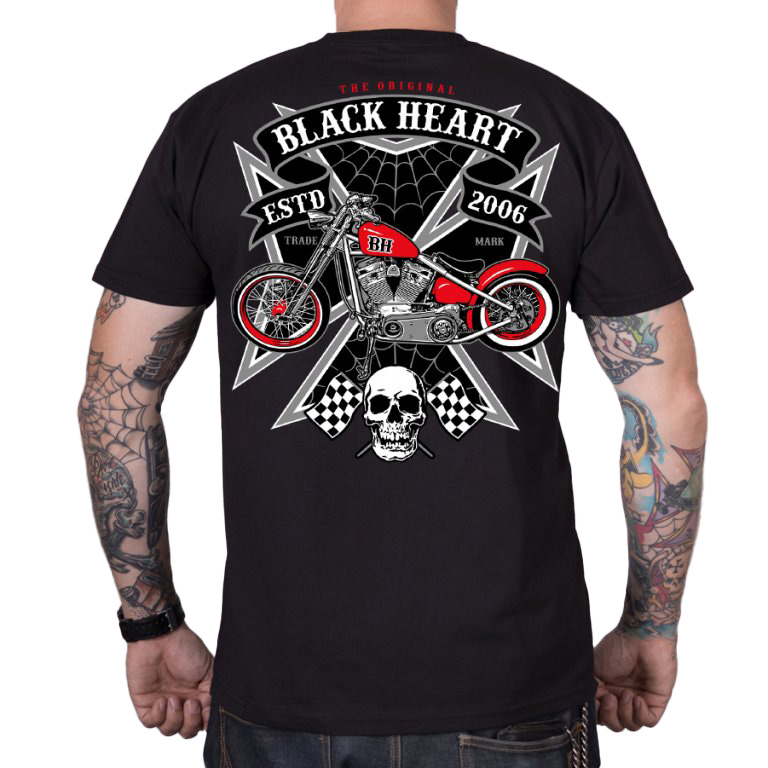 Póló BLACK HEART Iron  fekete  L Black heart