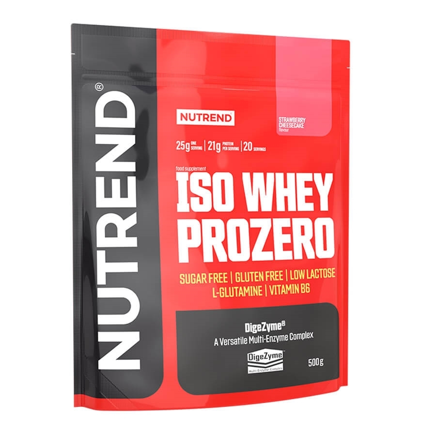 Por koncentrátum Nutrend ISO WHEY Prozero 500 g  epres sajttorta Nutrend