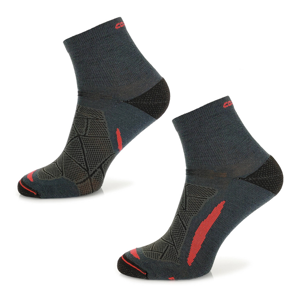 Trekking Merino zokni Comodo TREUL02  Fekete piros  43-46 Comodo