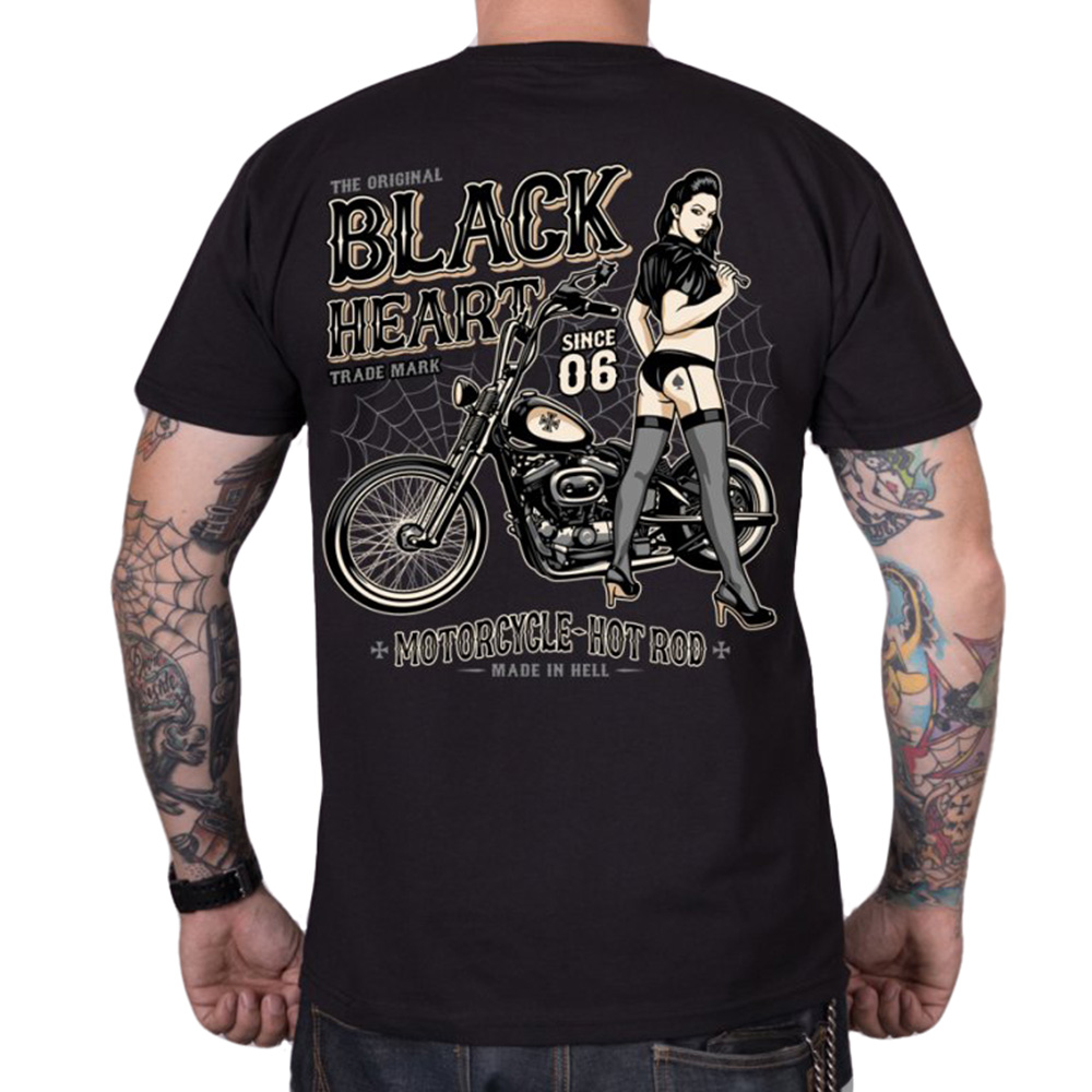 Póló BLACK HEART Chopper Pussy  fekete  XL Black heart