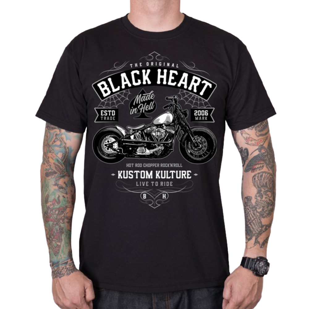 Póló BLACK HEART Moto Kult  fekete  3XL Black heart