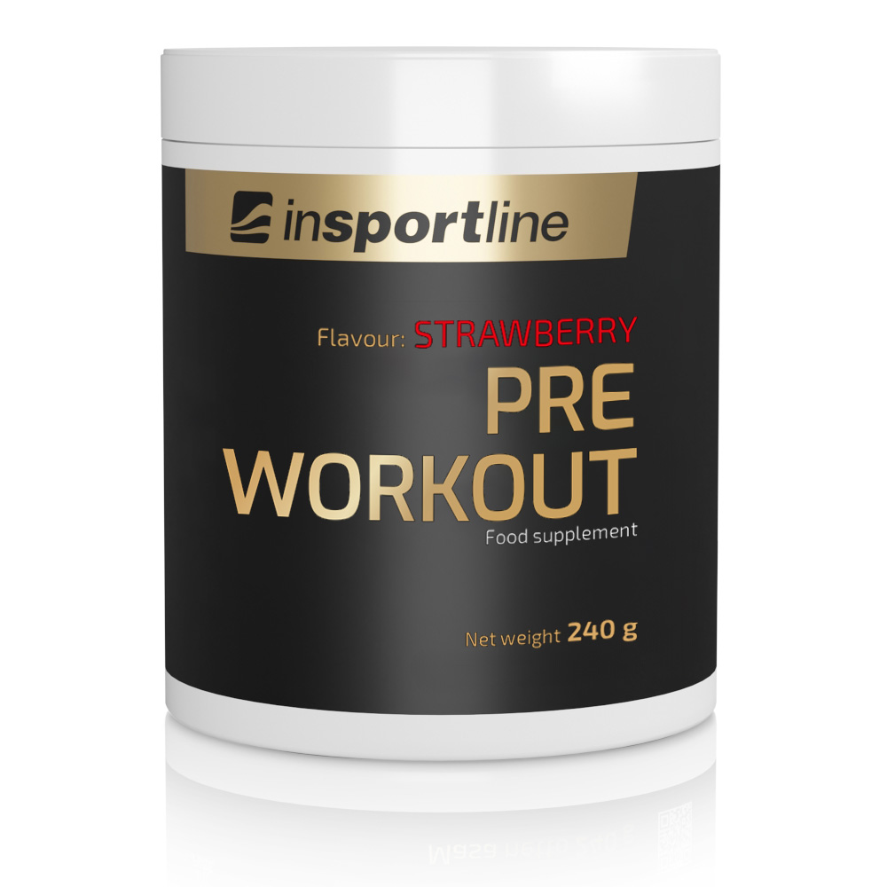 Étrend kiegészítő inSPORTline Pre Workout 240g  eper Insportline