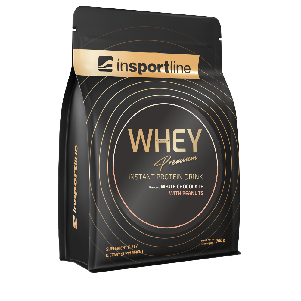 Protein inSPORTline WHEY Premium 700g  fehércsokoládé földimogyoróval Insportline