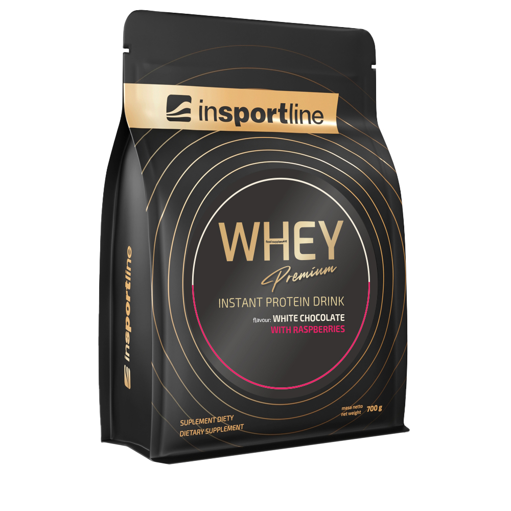 Protein inSPORTline WHEY Premium 700g  fehércsokoládé málnával Insportline