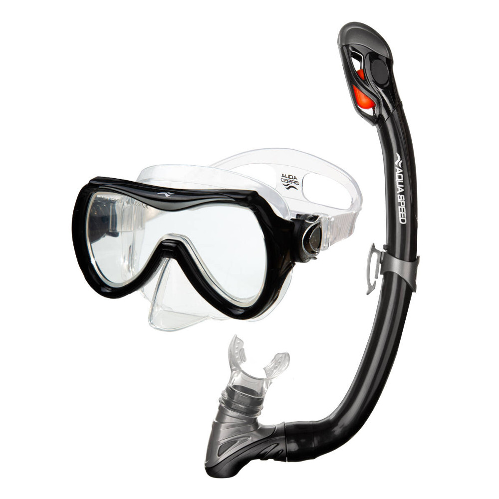 Snorkeling szett Aqua Speed Alize+Samos  Fekete/Ezüst Aqua speed
