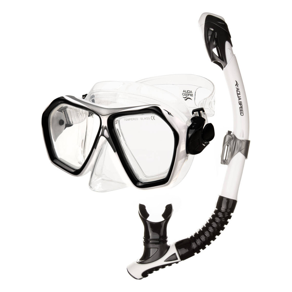 Snorkeling szett Aqua Speed Blaze+Borneo  FEHÉR / FEKETE Aqua speed