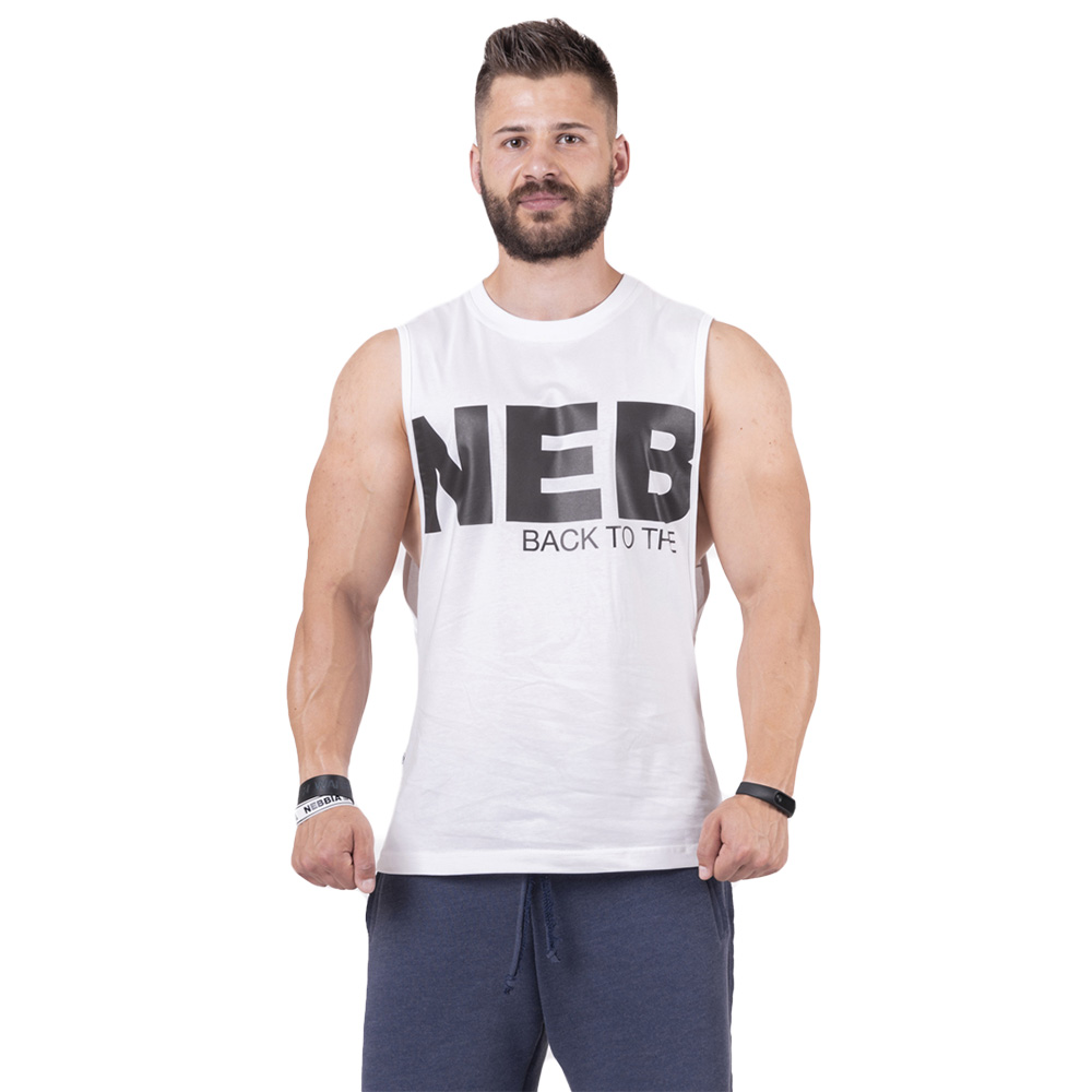 Férfi atlétatrikó Nebbia Back to the Hardcore tank top 144  fehér  XL Nebbia
