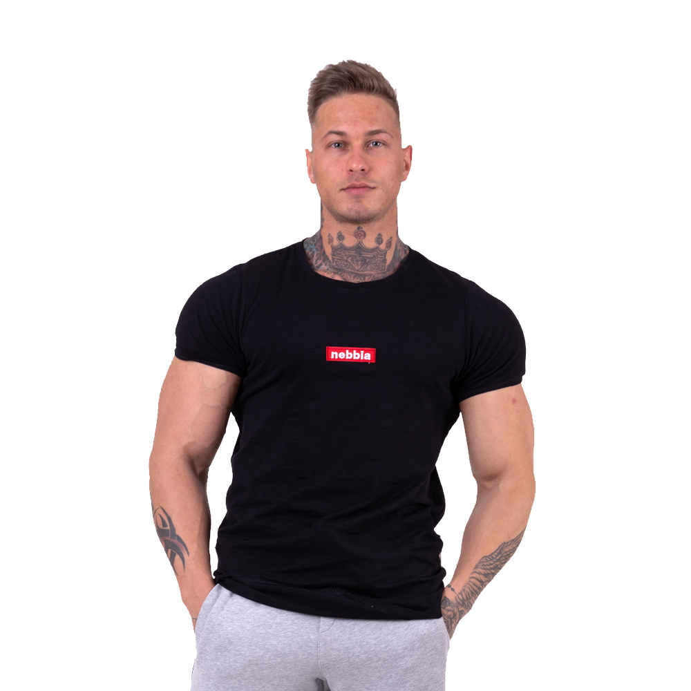 Férfi póló Nebbia Red Label V-typical 142  fekete  XXL Nebbia