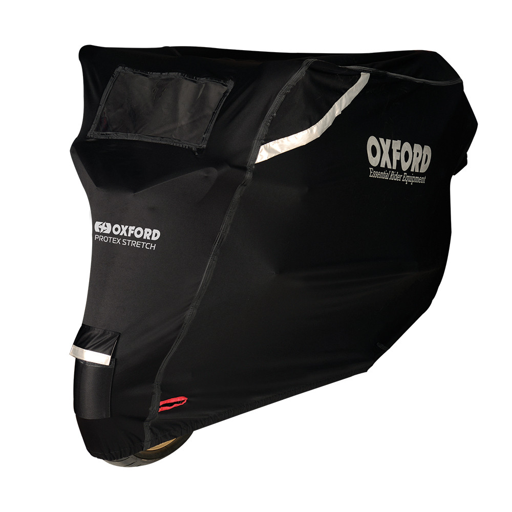 Motoros védőhuzat Oxford Protex Stretch Outdoor M klímamembránnal fekete Oxford