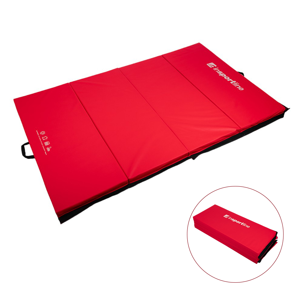 Összehajtható gimnasztikai szőnyeg inSPORTline Kvadfold 200x120x5 cm  piros Insportline