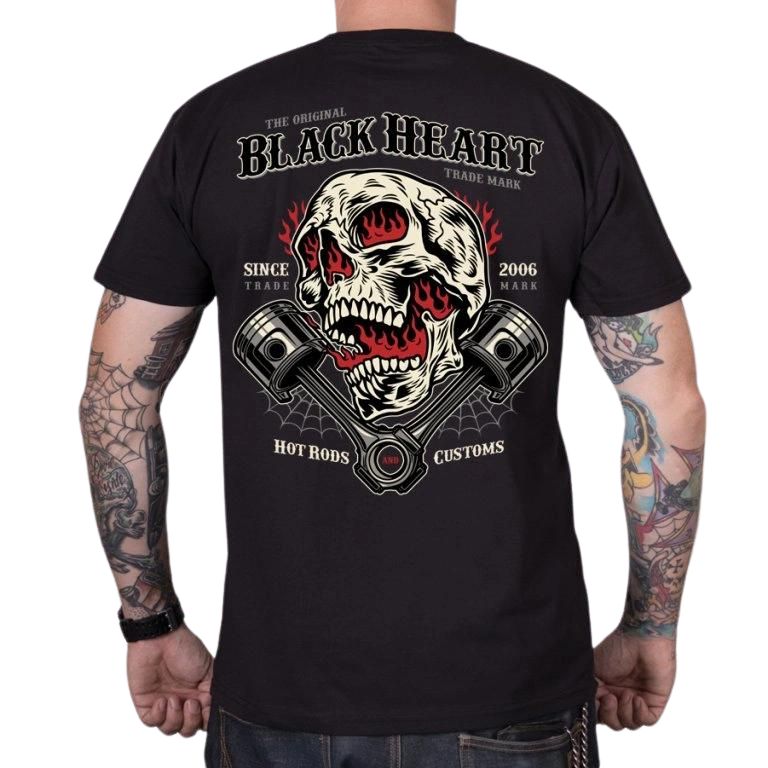 Póló BLACK HEART Flame Piston  fekete  3XL Black heart