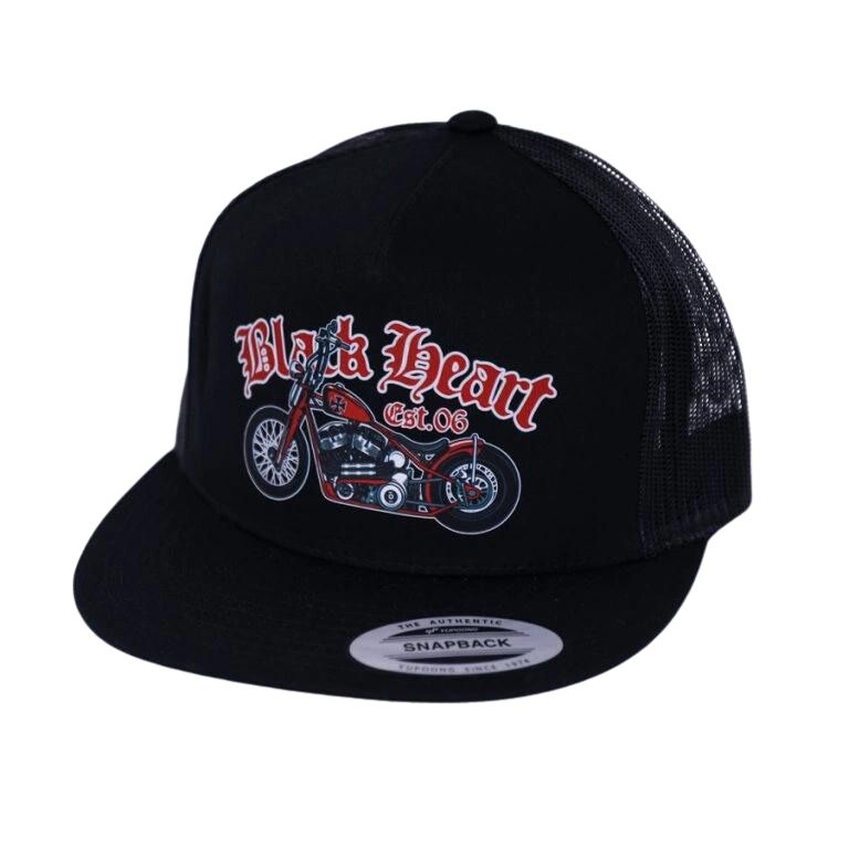 Snapback sapka BLACK HEART Red Chopper Trucker Black heart