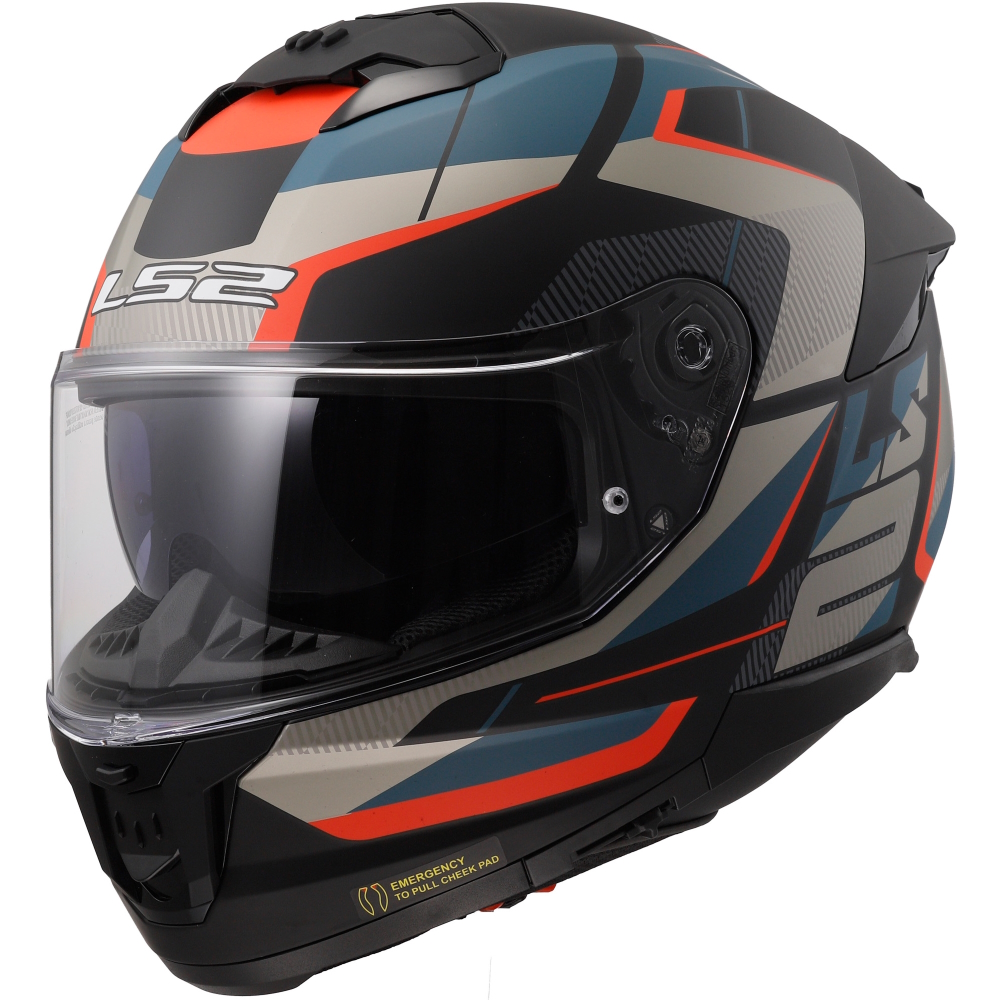 Bukósisak LS2 FF808 Stream II Road Matt Black Blue  XS (53-54) Ls2