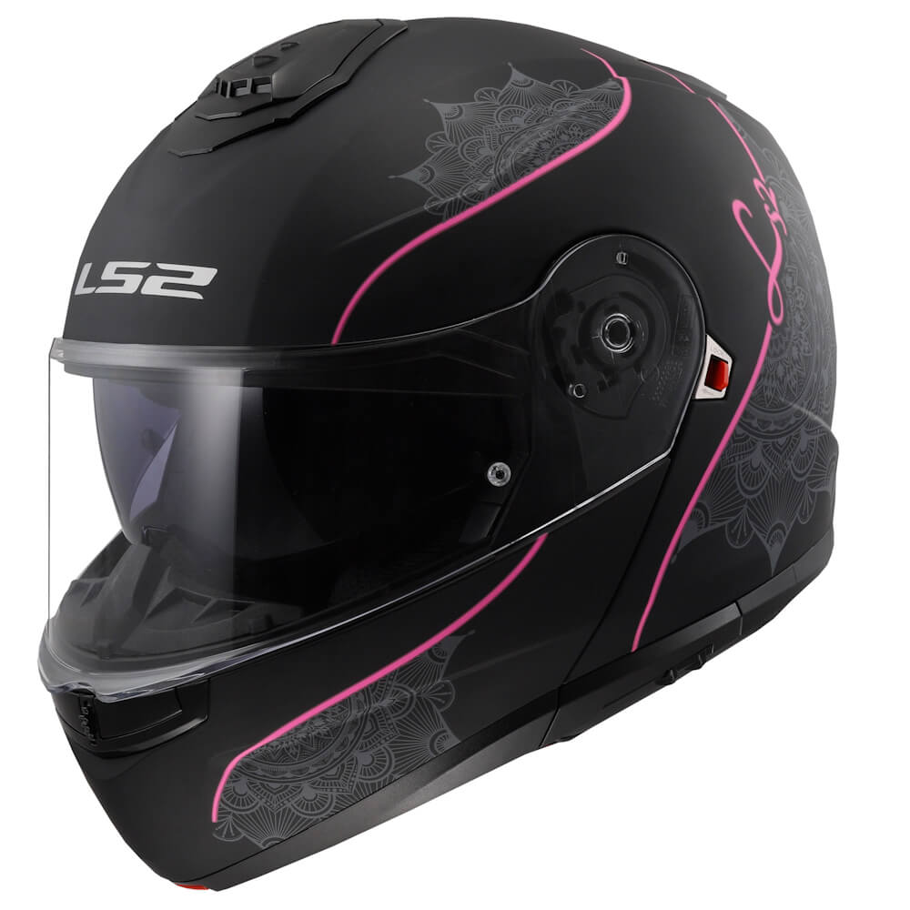 Flip-up bukósisak LS2 FF908 Strobe II Lux Matt Black-Pink  XL(61-62) Ls2