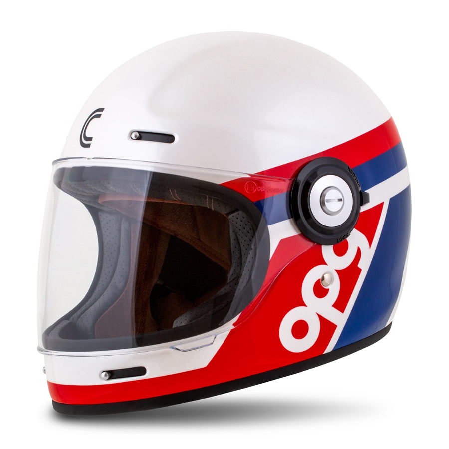 Bukósisak Cassida Fibre OPG fehér/kék/piros  XS (53-54) Cassida