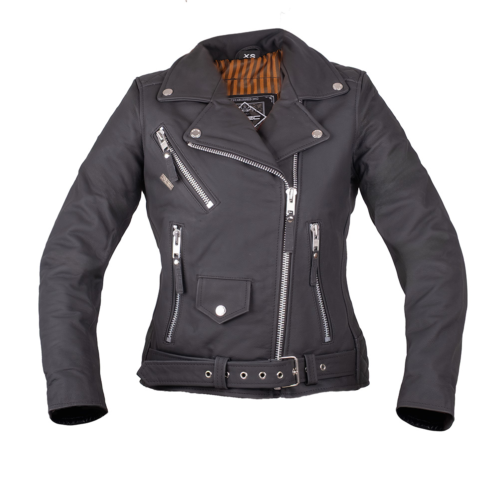 Női bőr motoros kabát W-TEC Brinea  XS  matt fekete W-tec