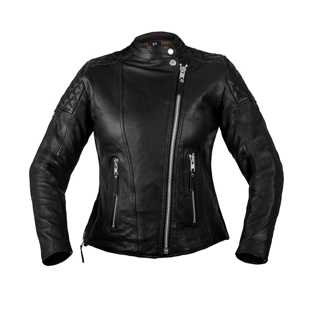 Női bőr motoros kabát W-TEC Mantura  sötét barna  XXL W-tec