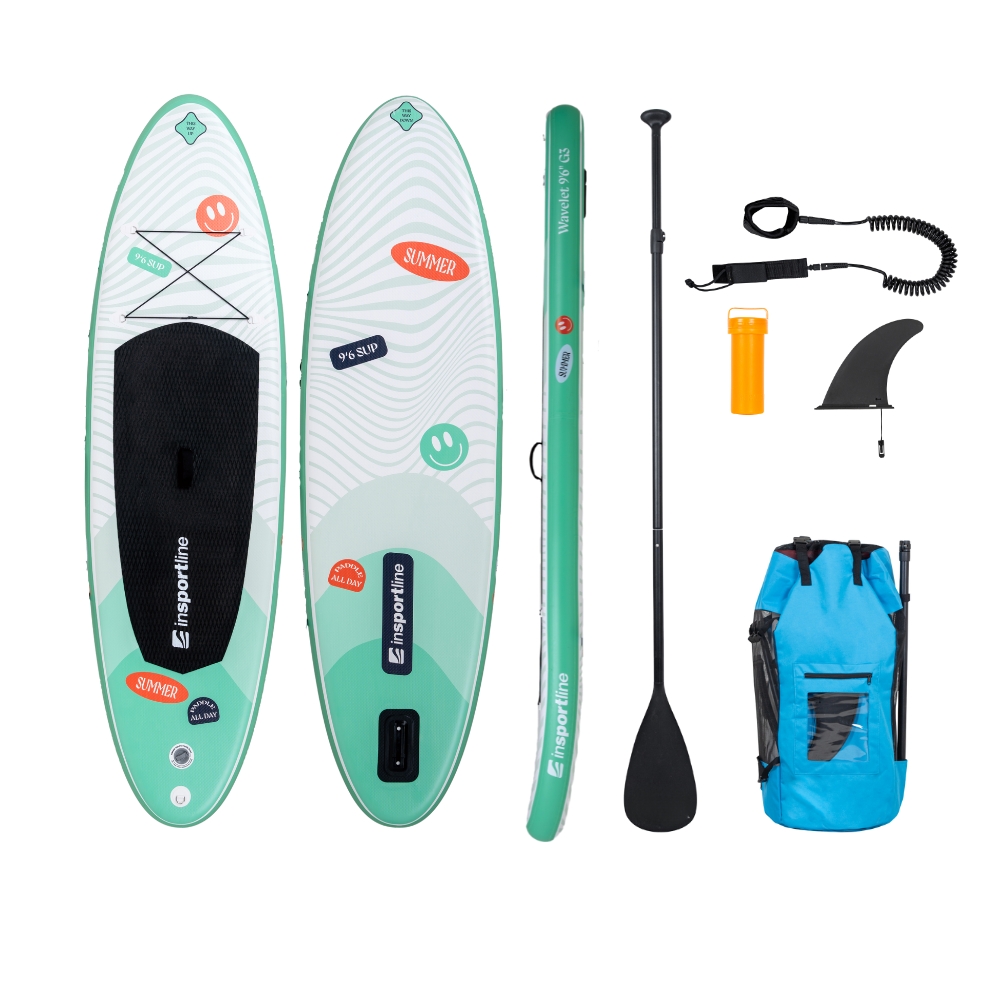 Paddleboard tartozékokkal inSPORTline Wavelet 9'6"  zöld Insportline