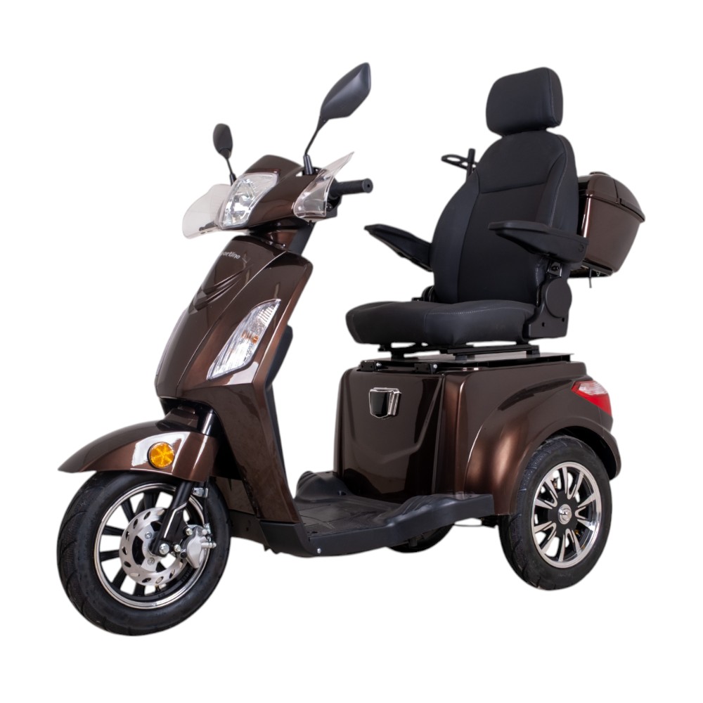 Elektromos háromkerekű robogó inSPORTline Zorica Deluxe elektromágneses fékkel barna Insportline