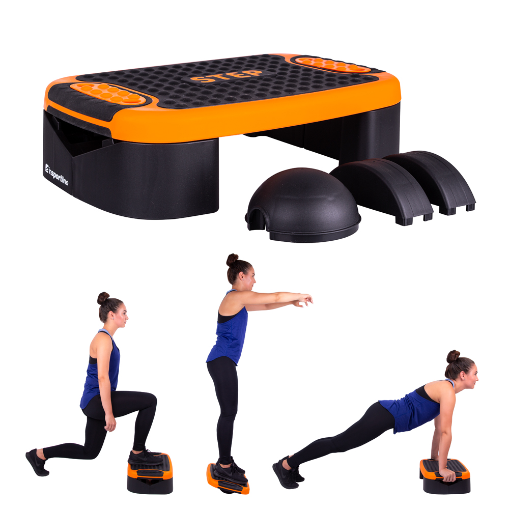 Multifunkciós Aerobic step lépcső  inSPORTline Multifun fekete-narancs Insportline