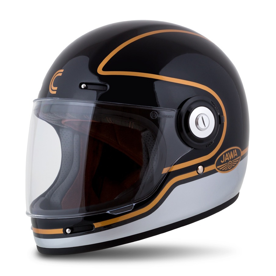 Motoros bukósisak Cassida Fibre Jawa Sport fekete/ezüst/arany XL(61-62) Cassida