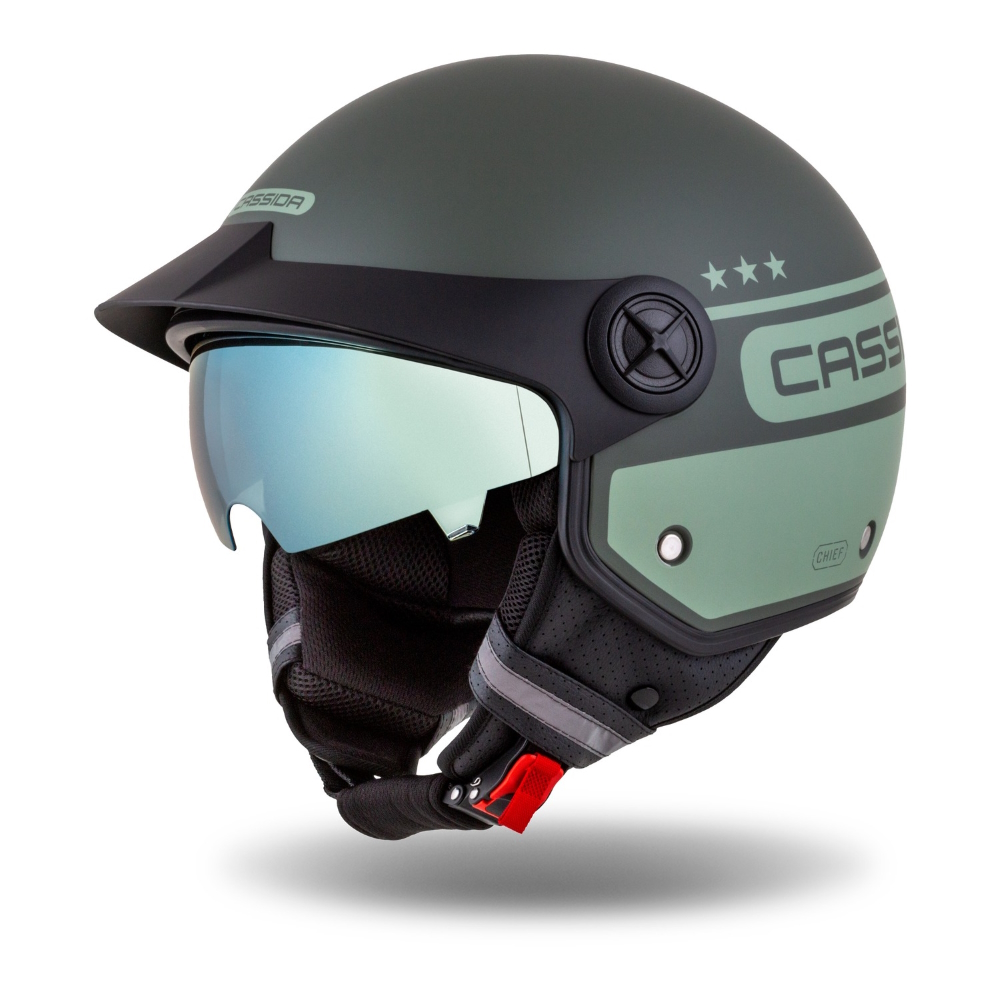 Motoros bukósisak Cassida Handy Plus Chief – matt zöld/sötétzöld XS (53-54) Cassida