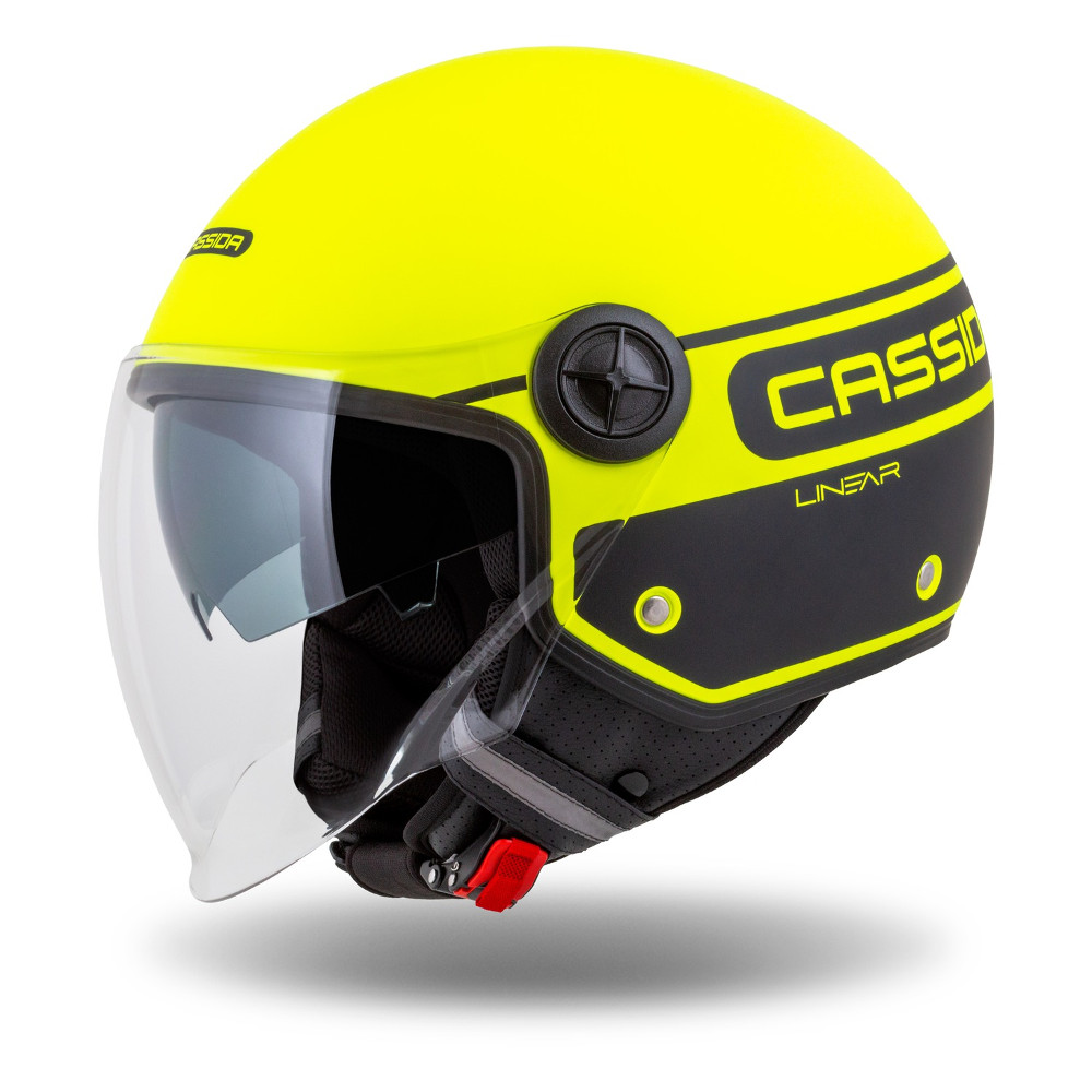 Motoros bukósisak Cassida Handy Plus Linear matt fluoreszkáló sárga/fekete L (59) Cassida